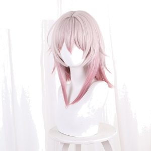 March 7th Gradient Sakura Pink Medium-length Flipped Cosplay Wig for Honkai: Star Rail - 544C