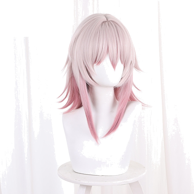 March 7th Gradient Sakura Pink Medium-length Flipped Cosplay Wig for Honkai: Star Rail - 544C - Image 2