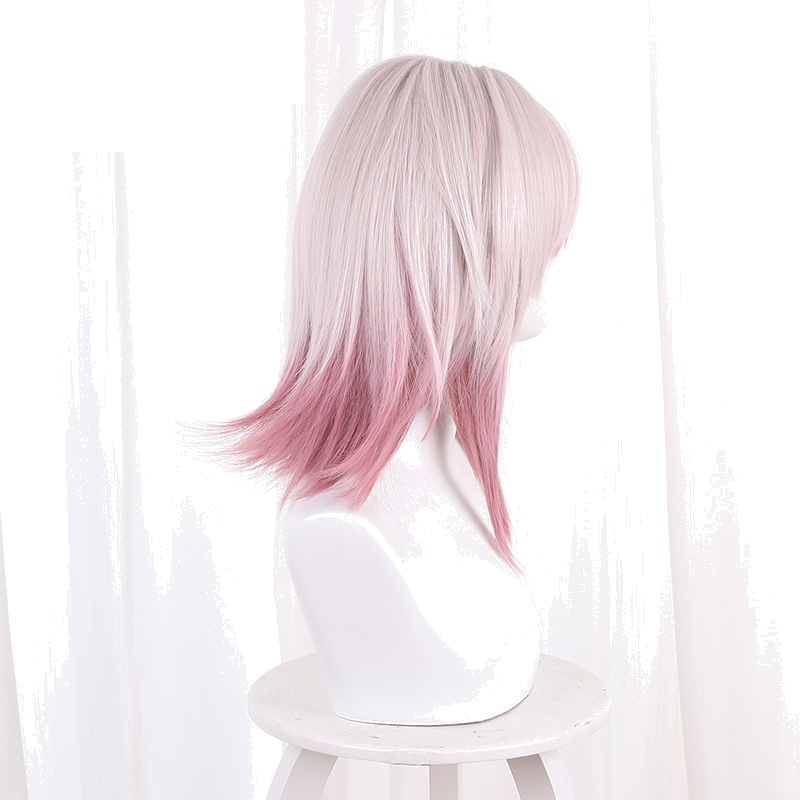 March 7th Gradient Sakura Pink Medium-length Flipped Cosplay Wig for Honkai: Star Rail - 544C - Image 3
