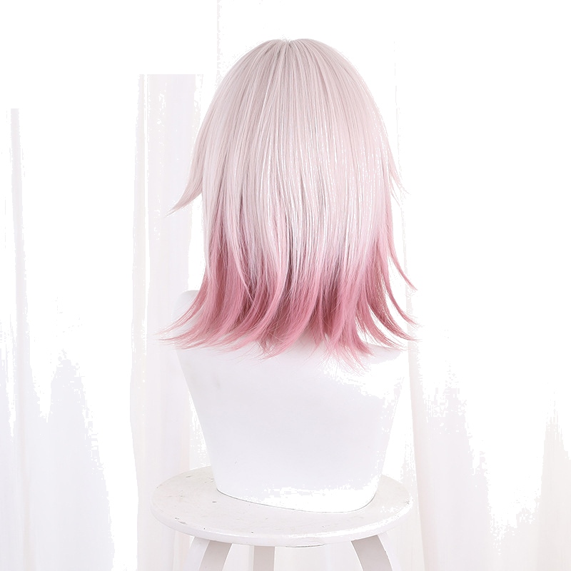 March 7th Gradient Sakura Pink Medium-length Flipped Cosplay Wig for Honkai: Star Rail - 544C - Image 4