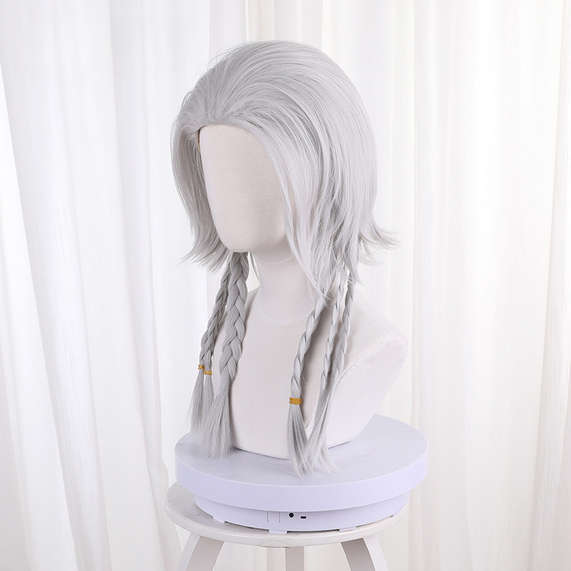 Night Watch Silver Gray Slicked-back Styled Cosplay Wig for Identity V - 476WA - Image 2