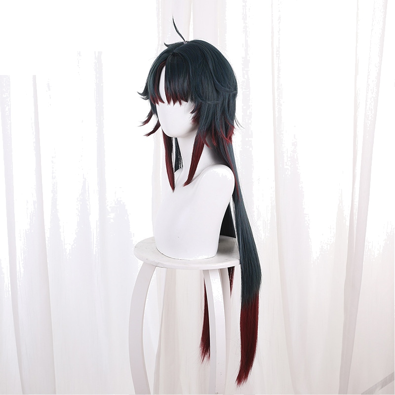 Blade Reddish Brown Blue-green Long Flipped Cosplay Wig for Honkai: Star Rail - 544F