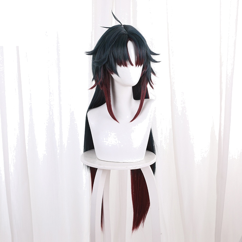 Blade Reddish Brown Blue-green Long Flipped Cosplay Wig for Honkai: Star Rail - 544F - Image 2