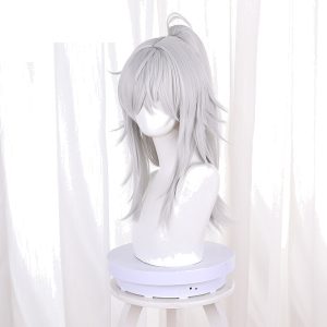 Jing Yuan Silver-white Detachable Ponytail Flipped Cosplay Wig for Honkai: Star Rail - 544E