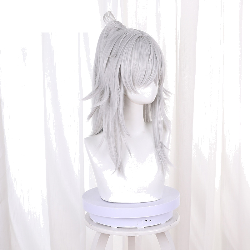 Jing Yuan Silver-white Detachable Ponytail Flipped Cosplay Wig for Honkai: Star Rail - 544E - Image 3