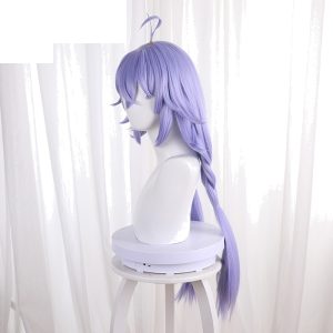 Bailu Blue-purple Twin Braids Flipped Styled Cosplay Wig for Honkai: Star Rail - 544H