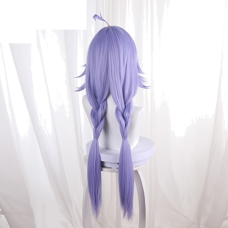 Bailu Blue-purple Twin Braids Flipped Styled Cosplay Wig for Honkai: Star Rail - 544H - Image 4