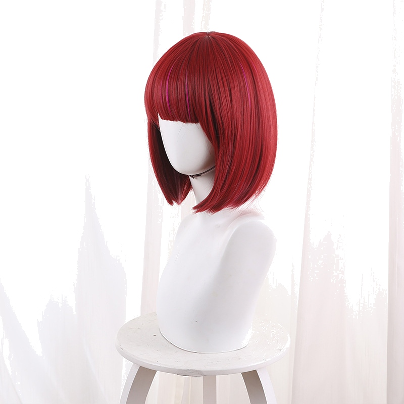 Kana Arima Burgundy Rose Pink Bob Cosplay Wig for Oshi no Ko - 546D