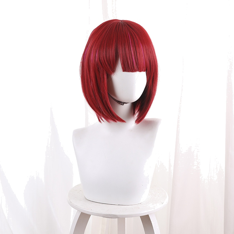 Kana Arima Burgundy Rose Pink Bob Cosplay Wig for Oshi no Ko - 546D - Image 2