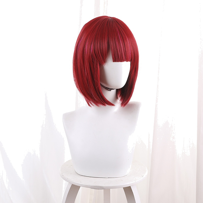 Kana Arima Burgundy Rose Pink Bob Cosplay Wig for Oshi no Ko - 546D - Image 3