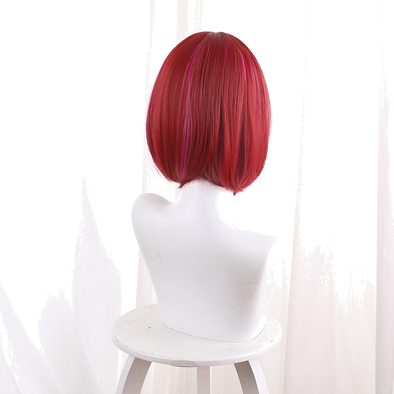 Kana Arima Burgundy Rose Pink Bob Cosplay Wig for Oshi no Ko - 546D - Image 4