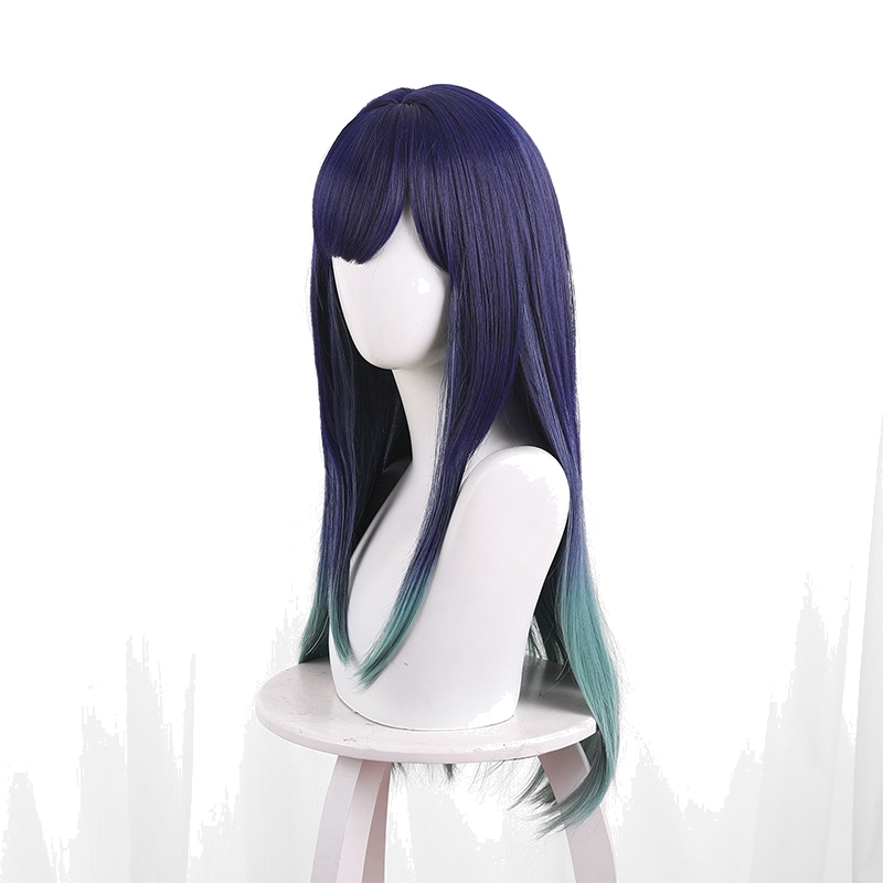 Akane Kurokawa Blue-purple Gray-green Long Straight Cosplay Wig for Oshi no Ko - 546FA