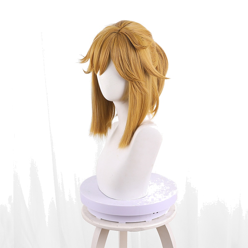 Link Golden Brown Ponytail Half-up Flipped Cosplay Wig for The Legend of Zelda - 548A