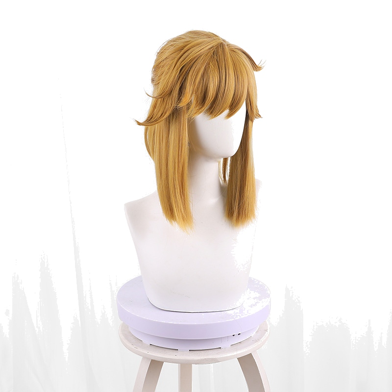 Link Golden Brown Ponytail Half-up Flipped Cosplay Wig for The Legend of Zelda - 548A - Image 2