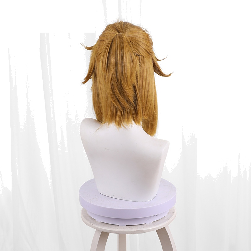 Link Golden Brown Ponytail Half-up Flipped Cosplay Wig for The Legend of Zelda - 548A - Image 4