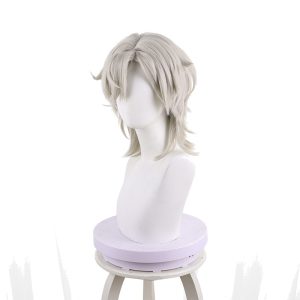 Aventurine White Short Flipped Styled Cosplay Wig for Honkai: Star Rail - 544T