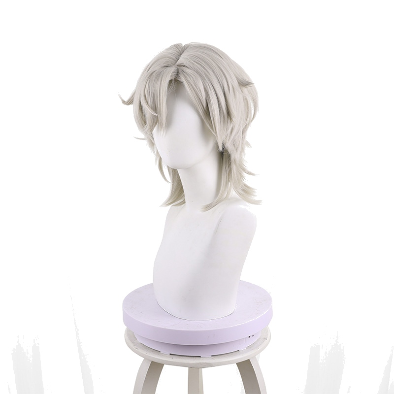 Aventurine White Short Flipped Styled Cosplay Wig for Honkai: Star Rail - 544T