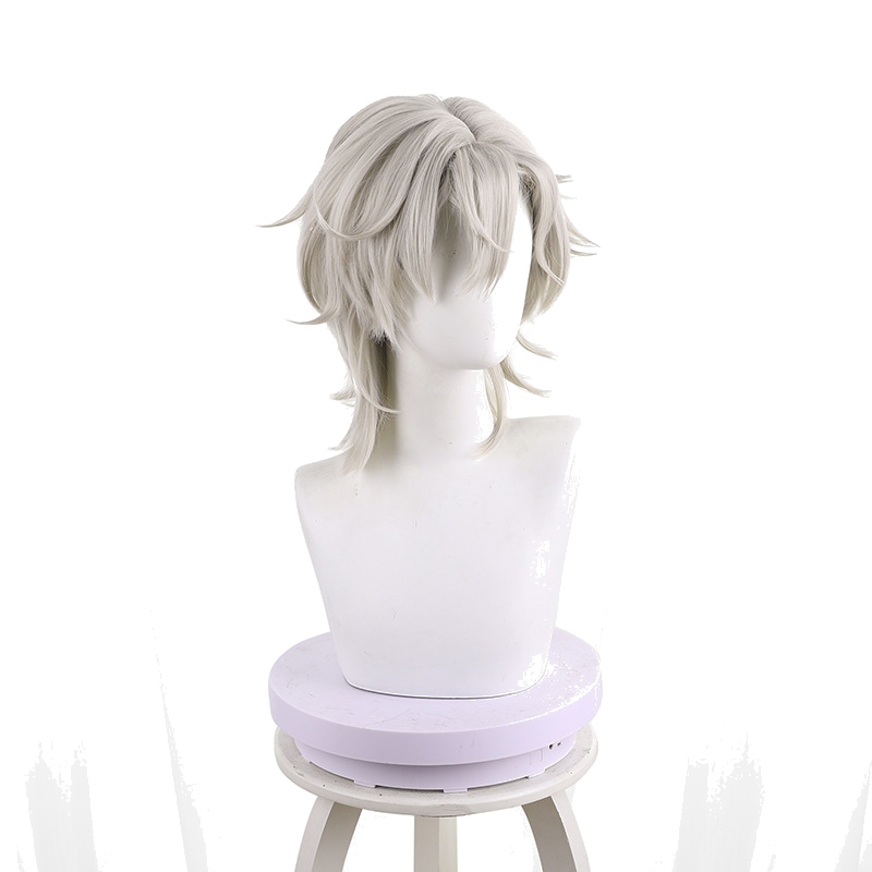 Aventurine White Short Flipped Styled Cosplay Wig for Honkai: Star Rail - 544T - Image 2