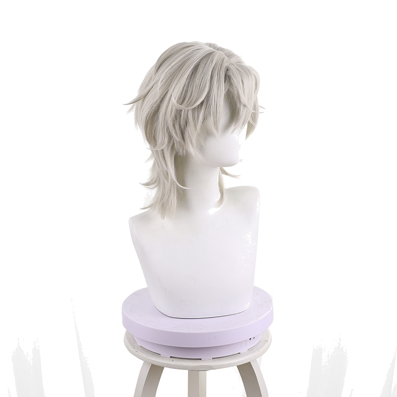 Aventurine White Short Flipped Styled Cosplay Wig for Honkai: Star Rail - 544T - Image 3