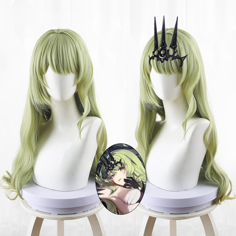 Mobius Light Green Long Wavy Cosplay Wig for Honkai Impact 3rd - 397K