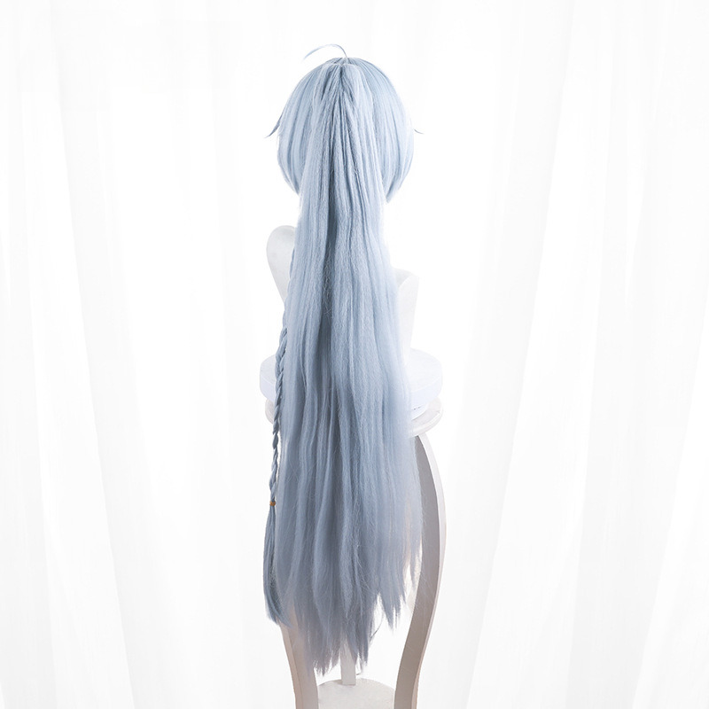 Kira Shigure Light Blue Clip-in Single Ponytail Cosplay Wig for Honkai Impact 3rd - 397J - image 5