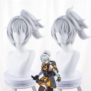 Soldier 11 Silver Gray Clip-in Side Ponytail Styled Cosplay Wig for Zenless Zone Zero - 551C - image 1