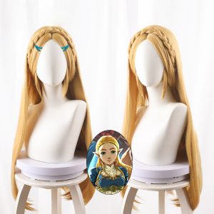 Sai Er Da Liu Hai Golden Blonde Long Straight Cosplay Wig for The Legend of Zelda - 548BA - image 1