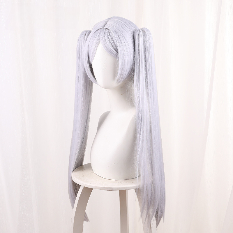 Frieren Silver-white Clip-in Twin Ponytail Cosplay Wig for cos - 512Q - Image 4