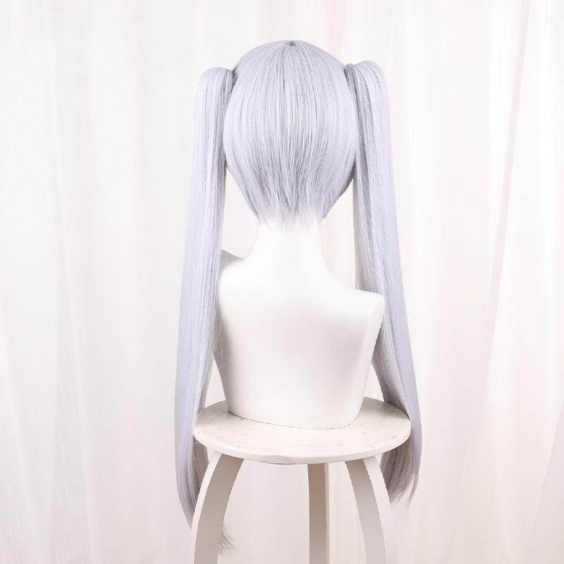 Frieren Silver-white Clip-in Twin Ponytail Cosplay Wig for cos - 512Q - Image 5