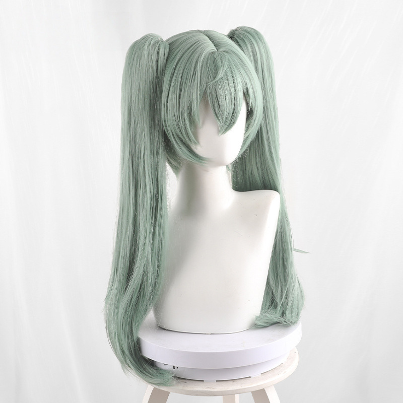 Corin Wickes Gray-green Clip-in Twin Ponytail Short Cosplay Wig for Zenless Zone Zero - 551D - Image 2