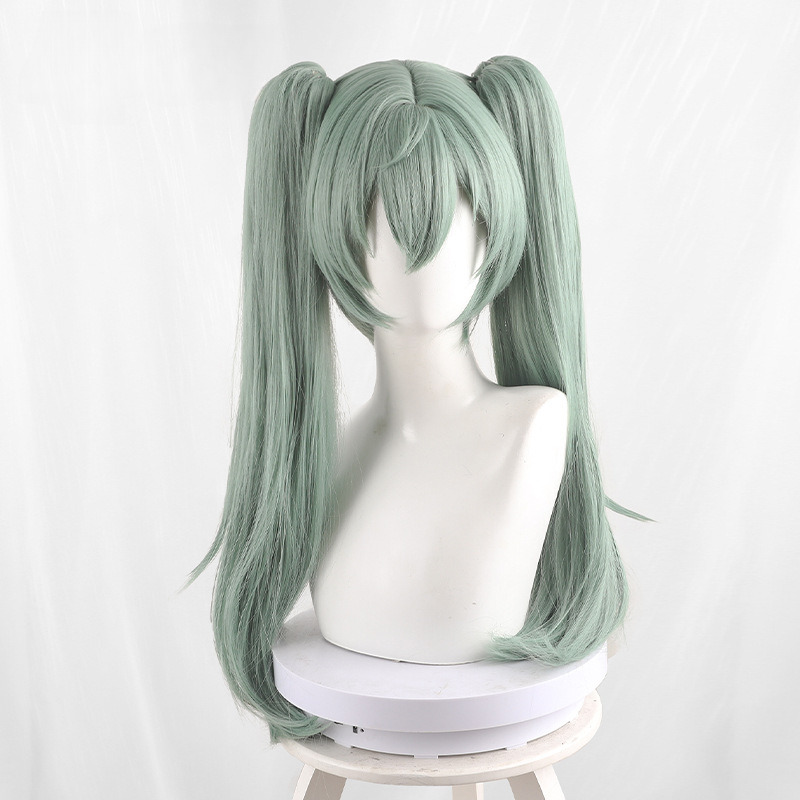 Corin Wickes Gray-green Clip-in Twin Ponytail Short Cosplay Wig for Zenless Zone Zero - 551D - Image 3