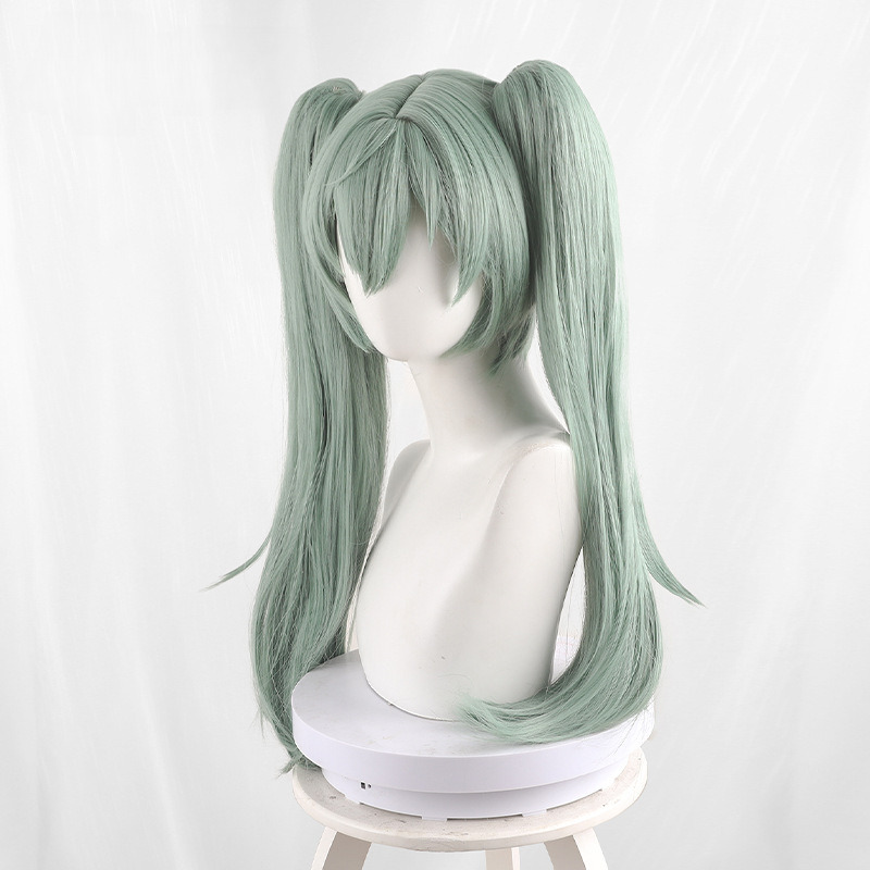 Corin Wickes Gray-green Clip-in Twin Ponytail Short Cosplay Wig for Zenless Zone Zero - 551D - Image 4