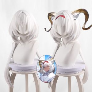 Beeswax Gradient Silver-white Twin Ponytail Jellyfish Cut Cosplay Wig for Arknights - 531J