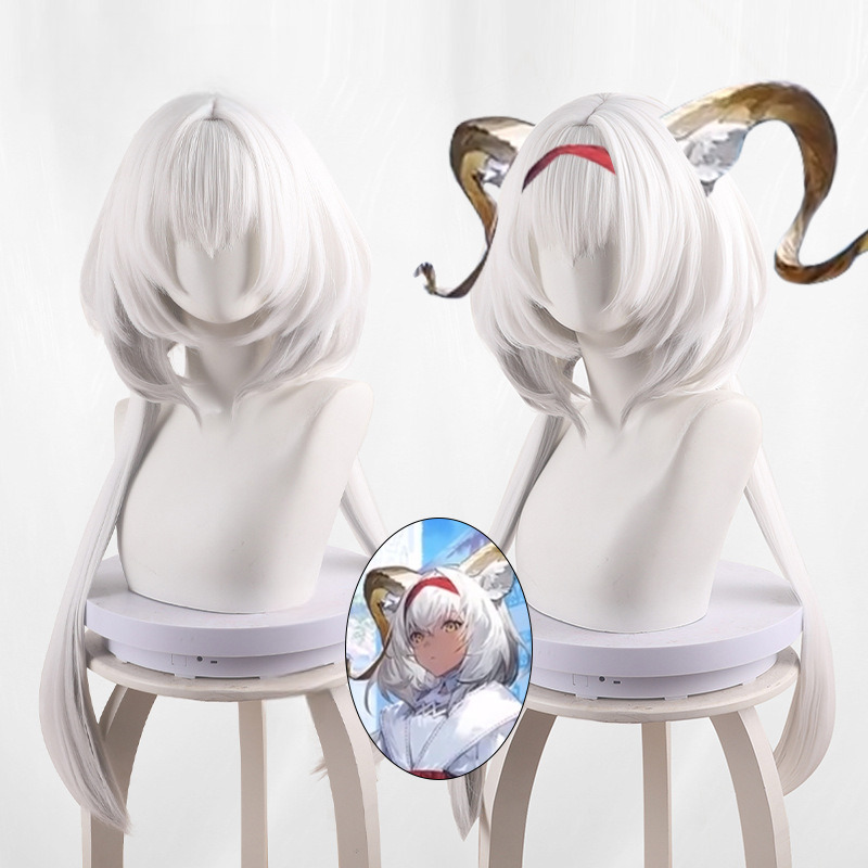 Beeswax Gradient Silver-white Twin Ponytail Jellyfish Cut Cosplay Wig for Arknights - 531J