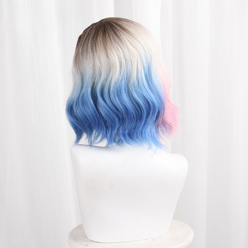 Enid Sinclair Two-tone Gradient Short Curly Cosplay Wig for Wednesday - Image 5