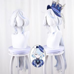 Focalors / Furina Highlighted White Jellyfish Cut Cosplay Wig for Genshin Impact - 539Z