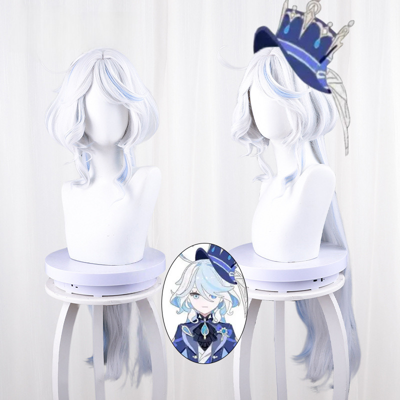 Focalors / Furina Highlighted White Jellyfish Cut Cosplay Wig for Genshin Impact - 539Z