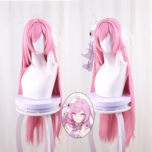 AI Li Xi Ya Zhen Wo Ren Zhi Lu Zhe Highlighted Pink Long Straight Cosplay Wig for Honkai Impact 3rd - 397L