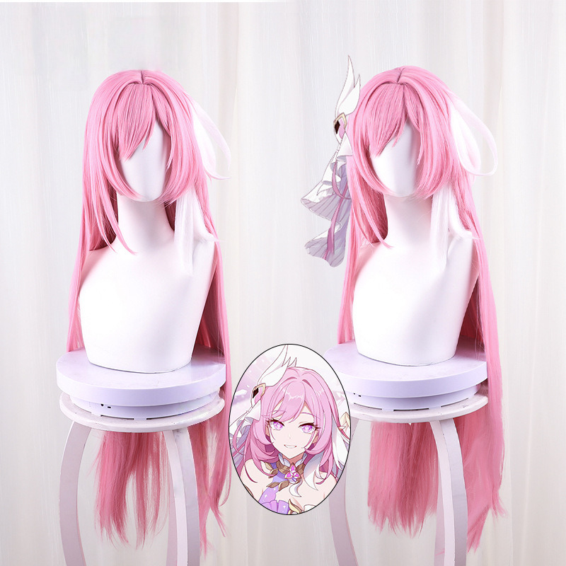 AI Li Xi Ya Zhen Wo Ren Zhi Lu Zhe Highlighted Pink Long Straight Cosplay Wig for Honkai Impact 3rd - 397L