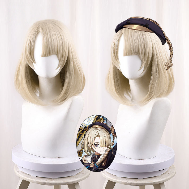 Freminet Beige Blonde Bob Short Styled Cosplay Wig for Genshin Impact - 559C - image 1