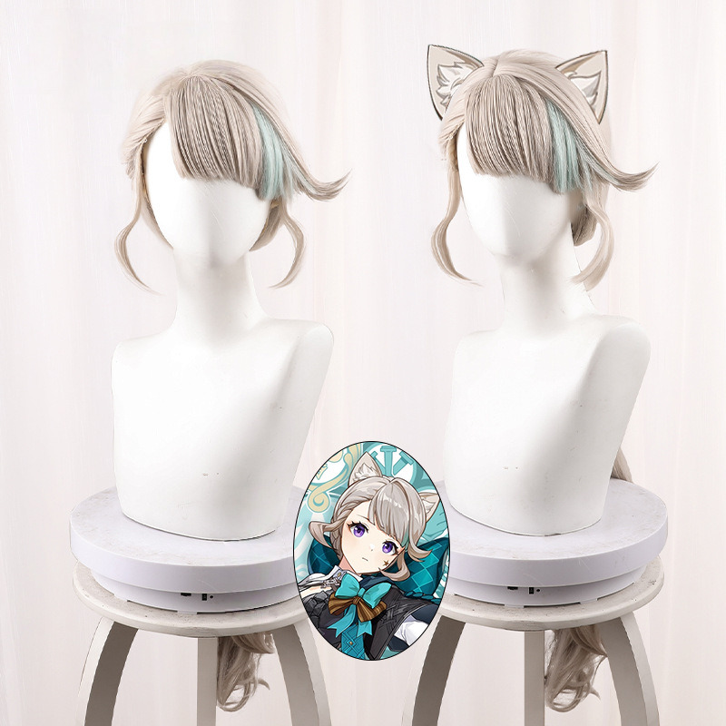 Lynette Highlighted Single Ponytail Styled Cosplay Wig for Genshin Impact - 559B - image 1