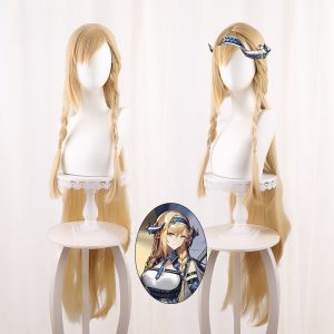 Saileach Golden Blonde Braided Long Straight Ponytail Cosplay Wig for Arknights - 531H - image 1