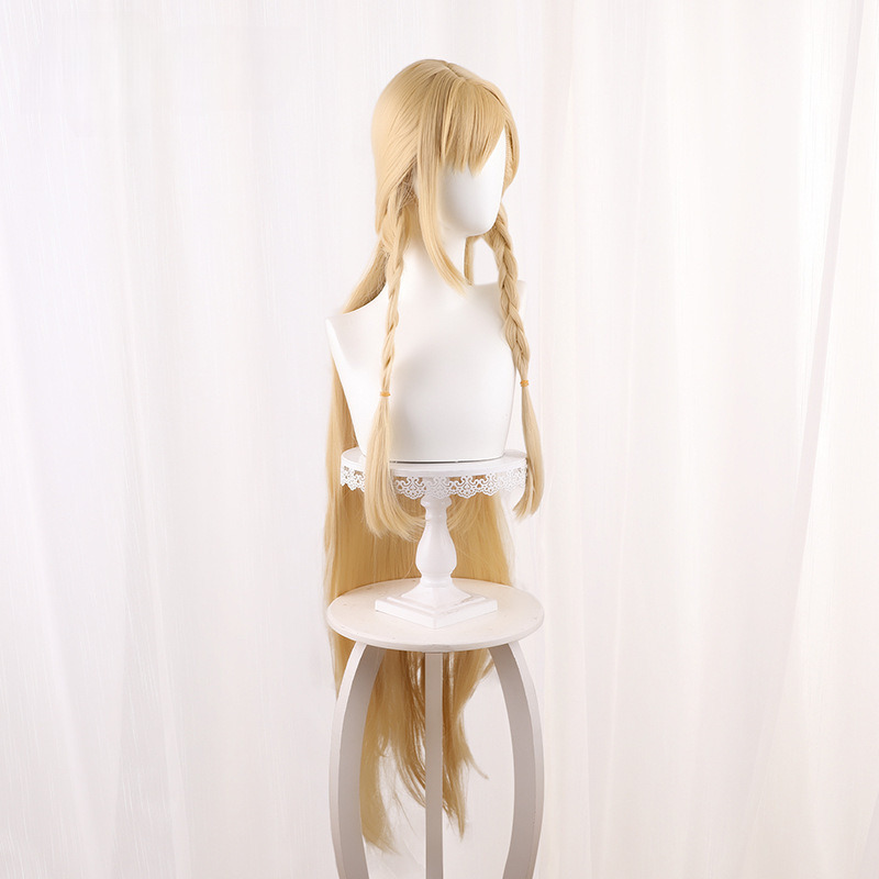 Saileach Golden Blonde Braided Long Straight Ponytail Cosplay Wig for Arknights - 531H - image 2