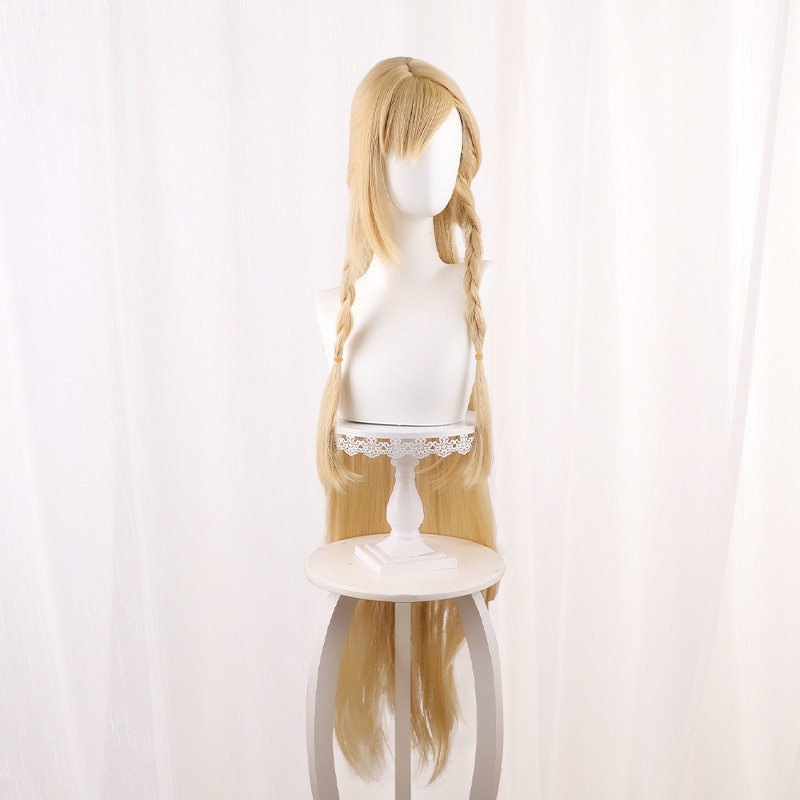 Saileach Golden Blonde Braided Long Straight Ponytail Cosplay Wig for Arknights - 531H - image 3