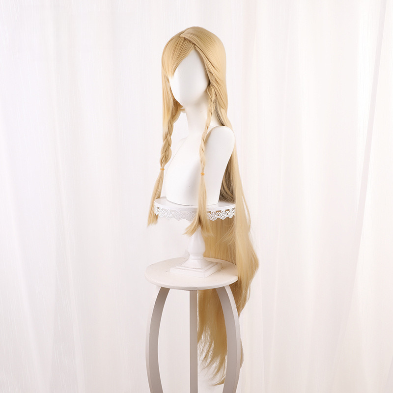 Saileach Golden Blonde Braided Long Straight Ponytail Cosplay Wig for Arknights - 531H - image 4