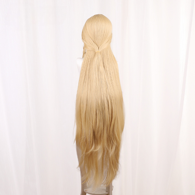Saileach Golden Blonde Braided Long Straight Ponytail Cosplay Wig for Arknights - 531H - image 5