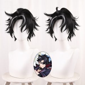 Wriothesley Highlighted Short Styled Cosplay Wig for Genshin Impact - 559E