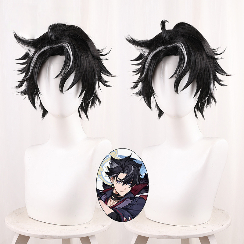 Wriothesley Highlighted Short Styled Cosplay Wig for Genshin Impact - 559E