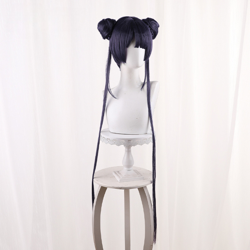 Kisaki Deep Purple Hime Cut Hair Bun Cosplay Wig for Blue Archive - 563C - Image 2