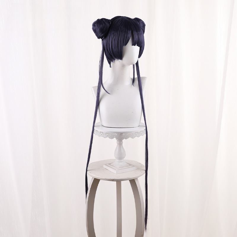 Kisaki Deep Purple Hime Cut Hair Bun Cosplay Wig for Blue Archive - 563C - Image 3